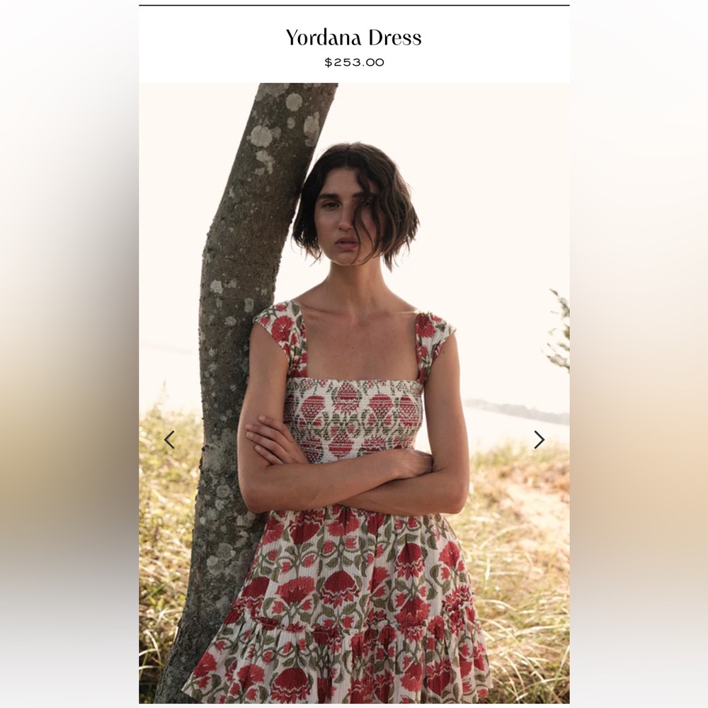 SAYLOR Red and White Floral Midi Dress